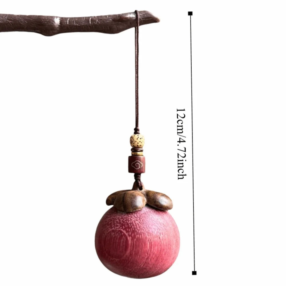 Chinese Style Sandalwood Keychain Strawberry Mangosteen Wooden Pendant Phone Chain Backpack Charms Creative Car Keyring Zpaxo