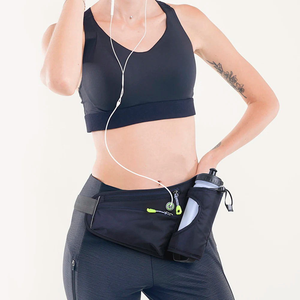 Running Waist Bags Water Bottle Holder Hydration Belt Bag Cell Phone Jogging Cycling Bag For Men Women Sports Fanny Pack Gym Run Zpaxo