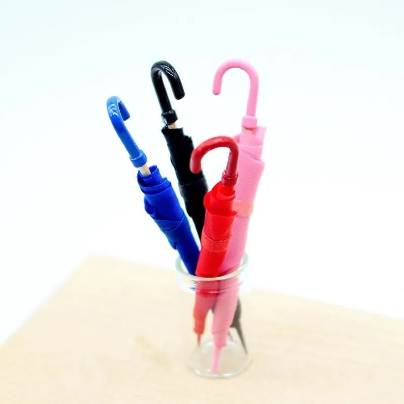 Dollhouse Mini Umbrella 1:12 Scale Fairy Garden Accessory (1–4 Pcs)