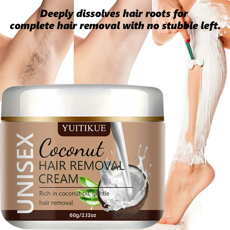 YUITIKUE Coconut Hair Removal Cream – Unisex, 60g Hair Removal Cream Zpaxo