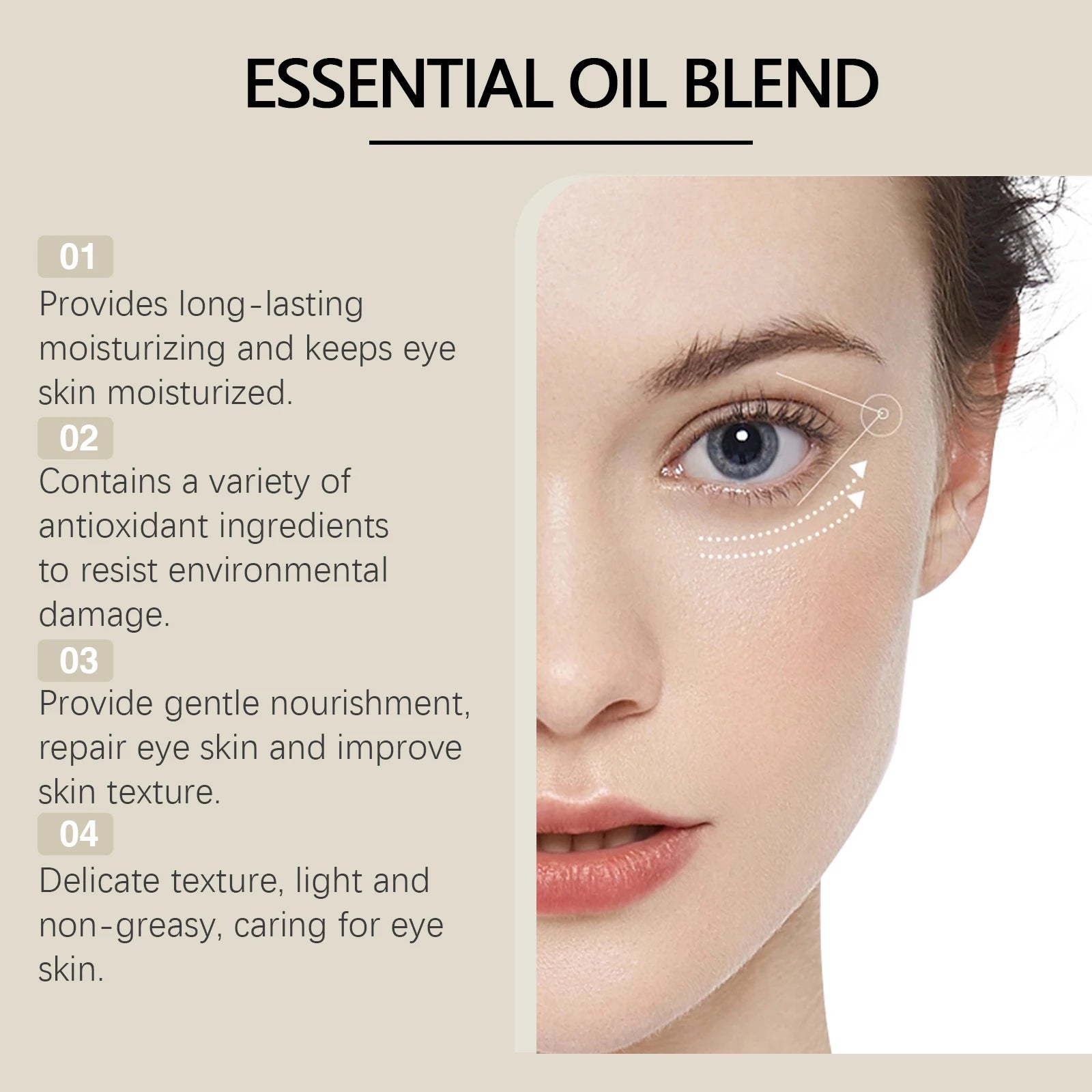 Firming Eye Roll-on Essential Oil Removal Dark Circles Wrinkle Lifting Repairing Eye Skin Moisturizing Hydrating Eye Care Zpaxo