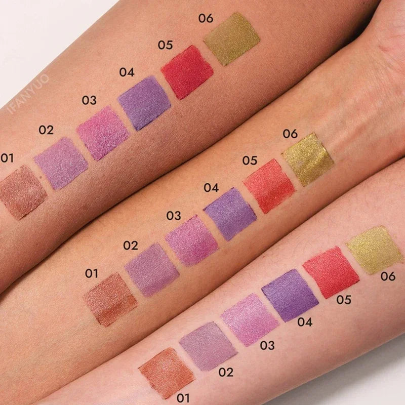 6 Color Tapered Lip Liner Pen Purple Pearlescent Lipstick Lipliner Lasting Waterproof Glitter Silkworm Eyeshadow Eyeliner Pen Zpaxo