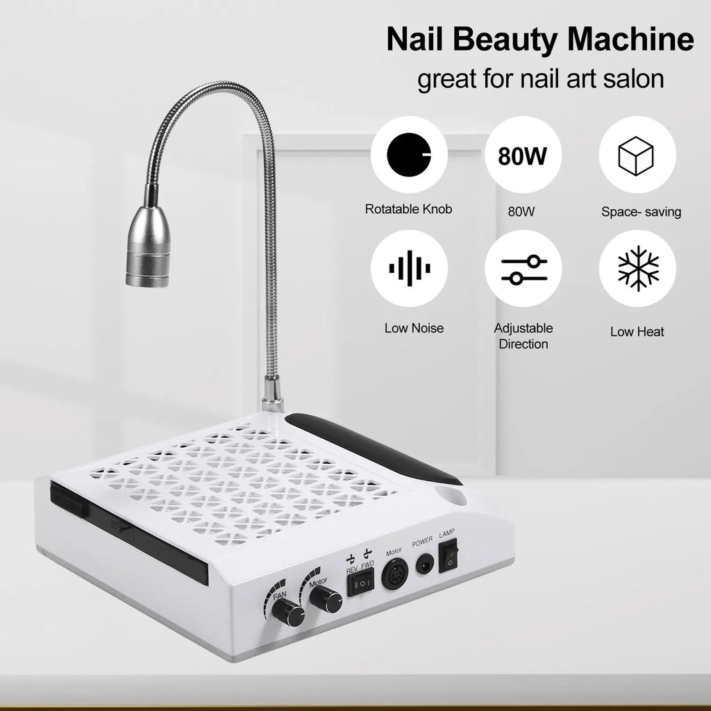 Nail Lamp+nail Dust Collector Drill Machine Suction Cleaner Nails Art