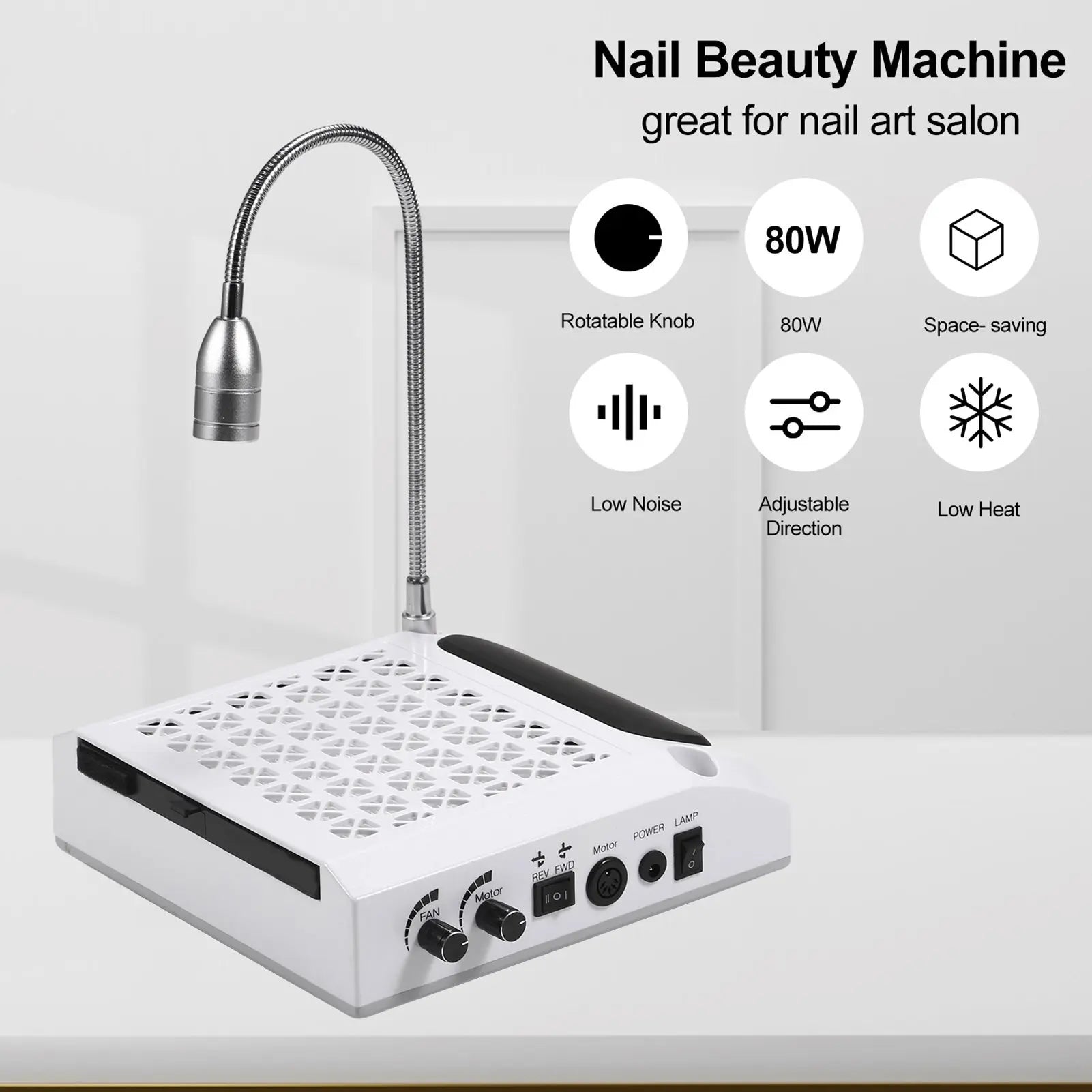 Nail Lamp+nail Dust Collector Drill Machine Suction Cleaner Nails Art