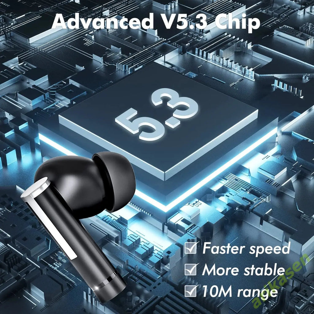 Wireless Earbuds Bluetooth Headphones 5 3 Noise Cancellation Mic LED