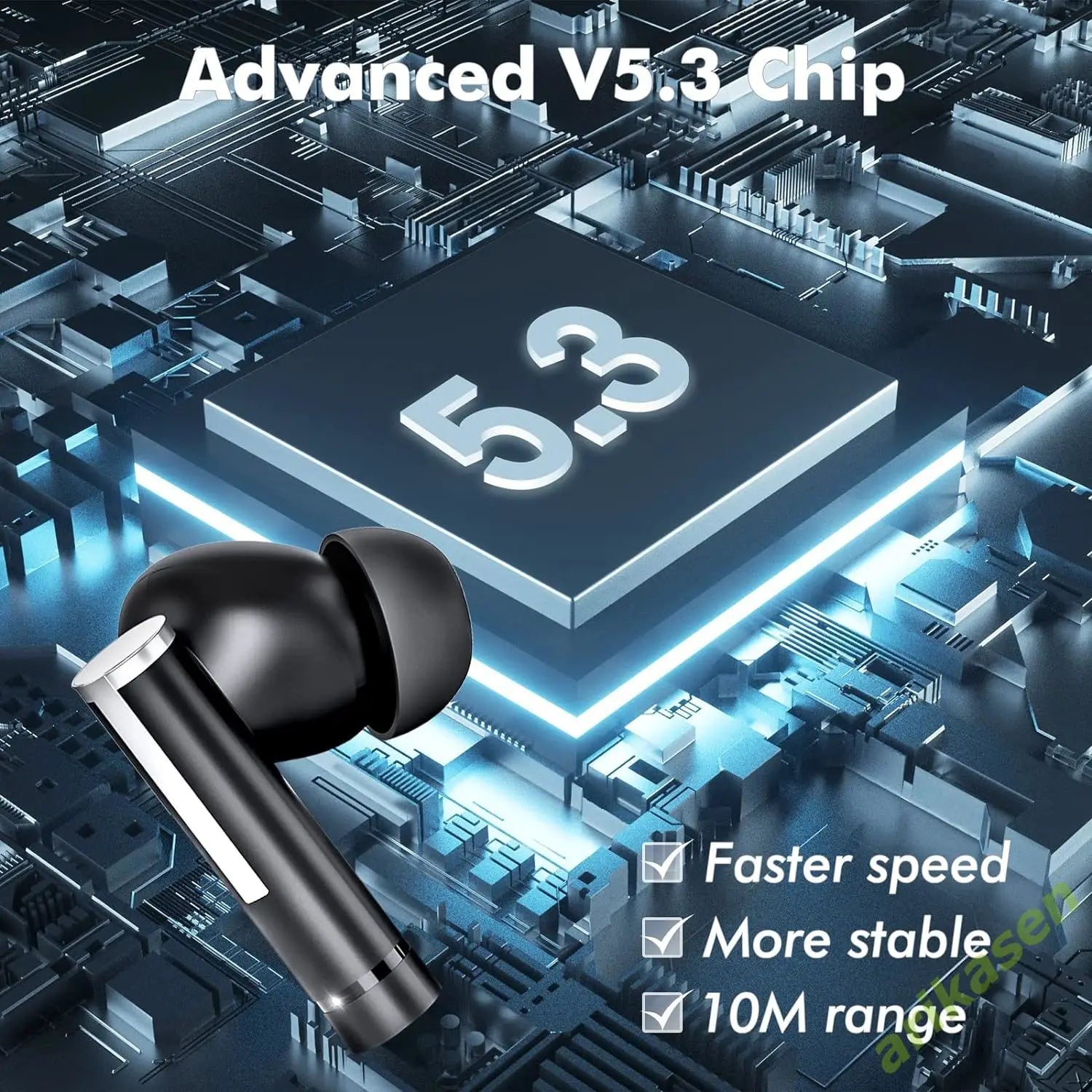 Wireless Earbuds Bluetooth Headphones 5 3 Noise Cancellation Mic LED