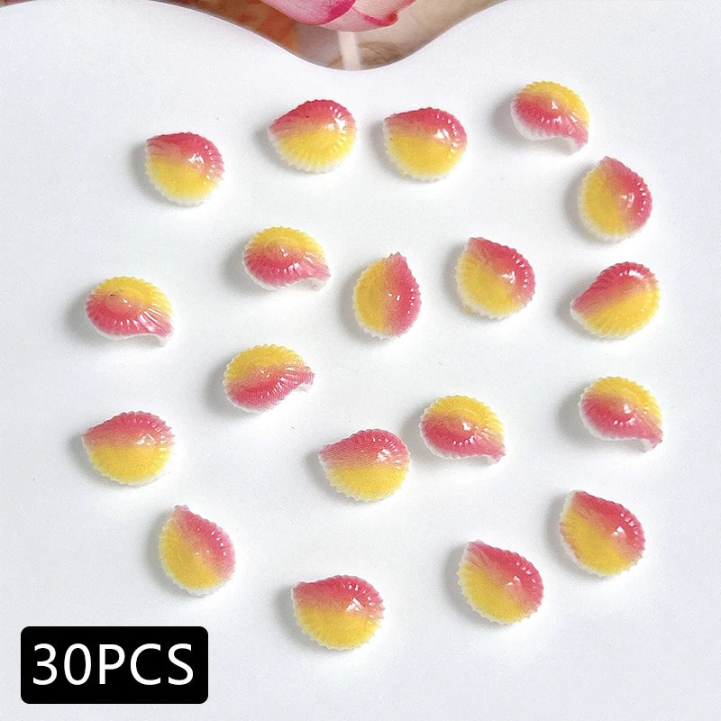 30PCS 3D Ocean Series Resin Nail Charms Summer Nail Rhinestones Creative Starfish Shell Nail Art Decorations for DIY Manicure Zpaxo 05-30pcs