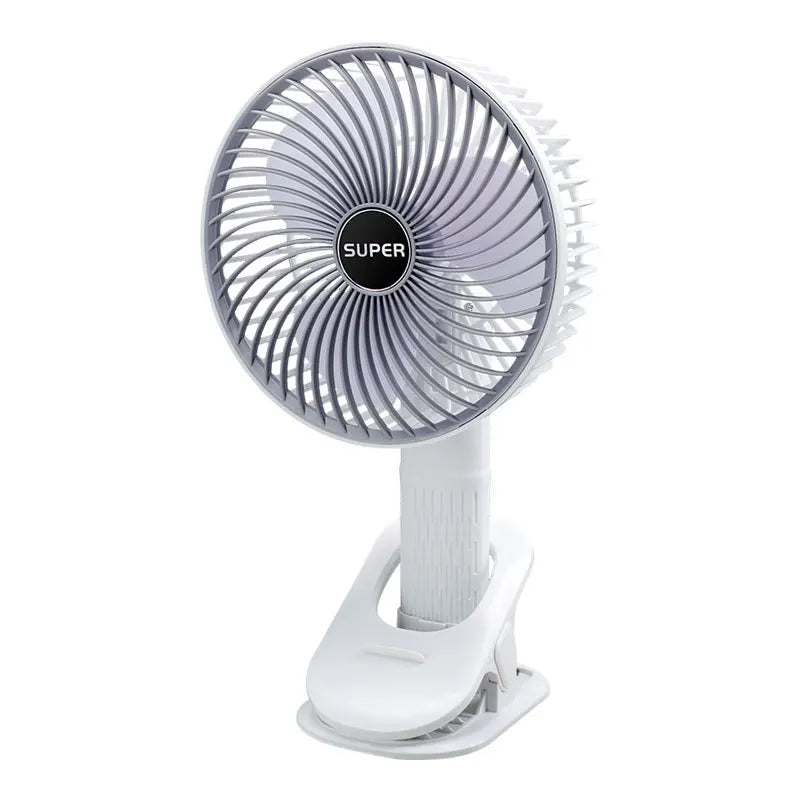Multifunctional Clip Fan Desktop Wideangle Blower Hanging Wall Fan Threespeed High-wind Handheld Portable Fan Must Have Outdoors Zpaxo White2