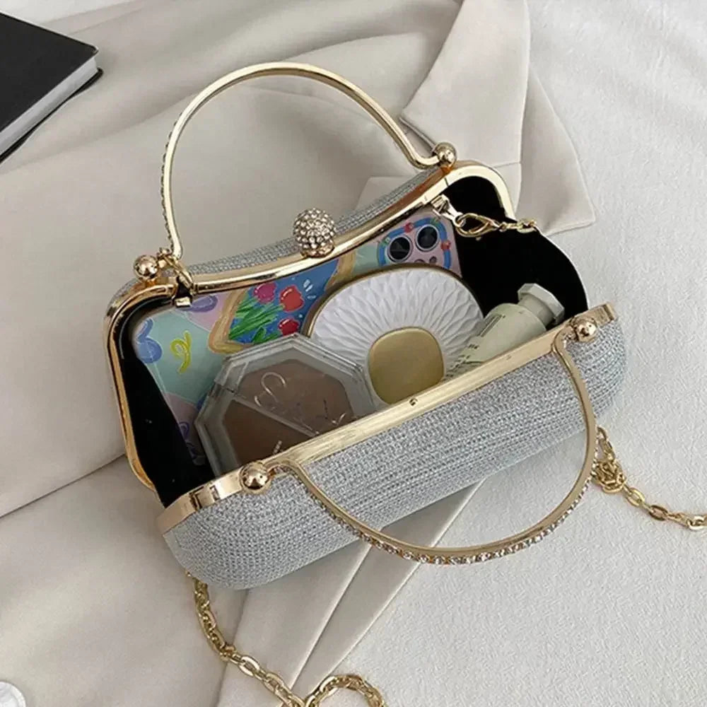 Women's Rhinestone Evening Clutch Bag – Chain Crossbody Handbag Evening Clutch Bag Zpaxo
