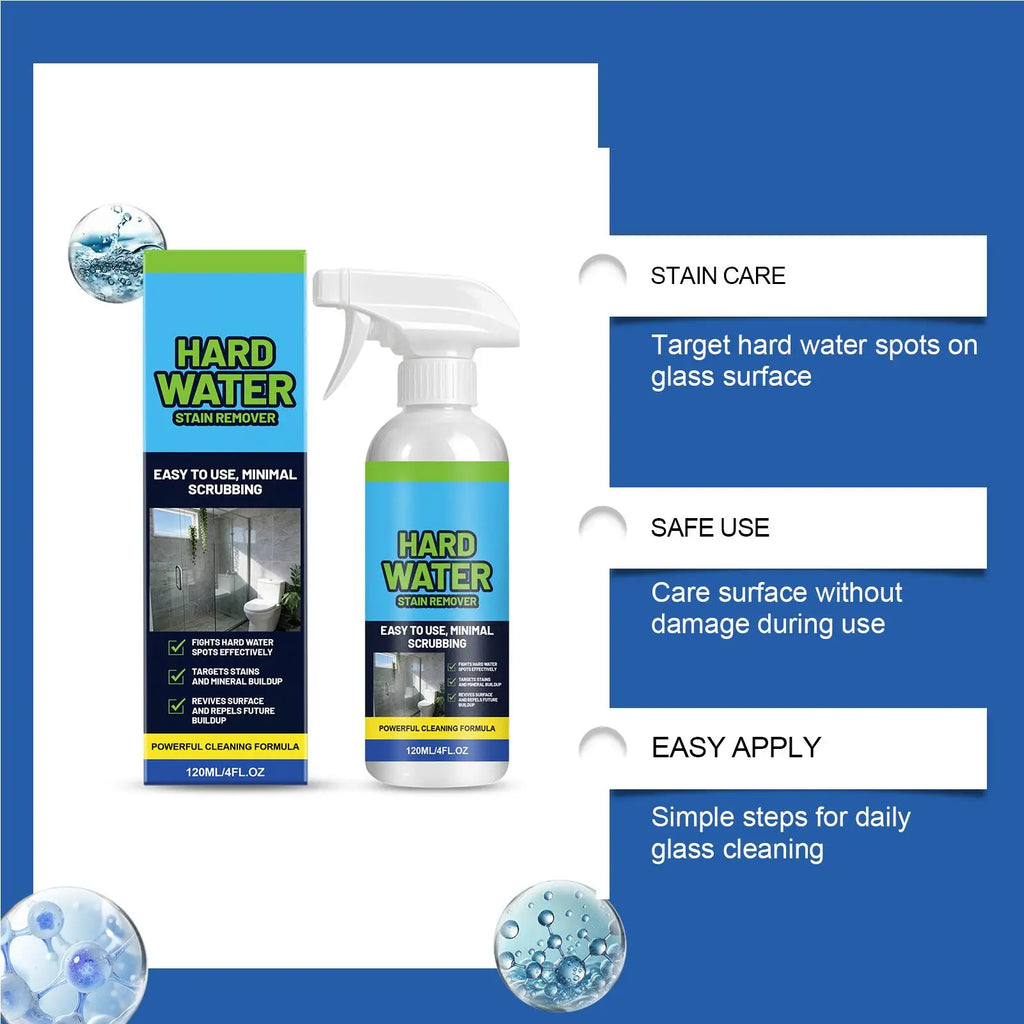 Bathroom Water Stain Remover No Scrub Cleaner Scale Glass Spray