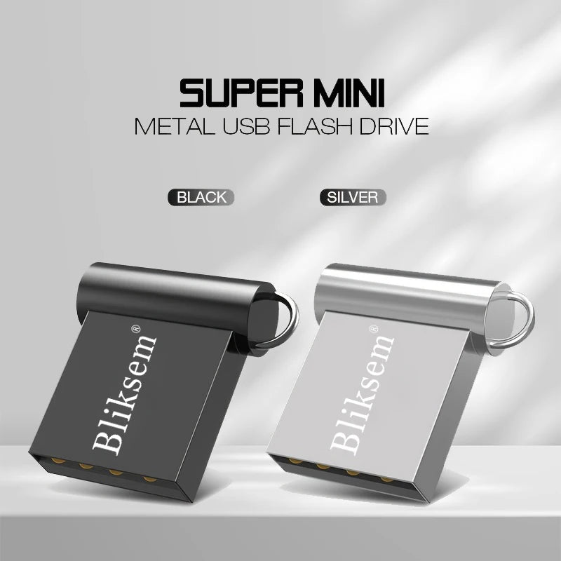 High-Speed Mini Pen Drive 128GB 64GB 32GB 16GB 8GB USB 2.0 Metal Flash Drive Portable Waterproof U Disk for Data Transmission Zpaxo