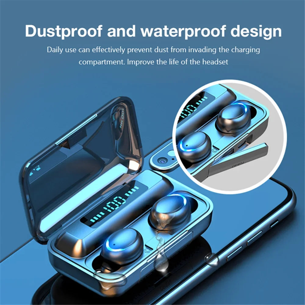 KEBIDUMEI Bluetooth Headphones In-ear Wireless Earphones LED Display