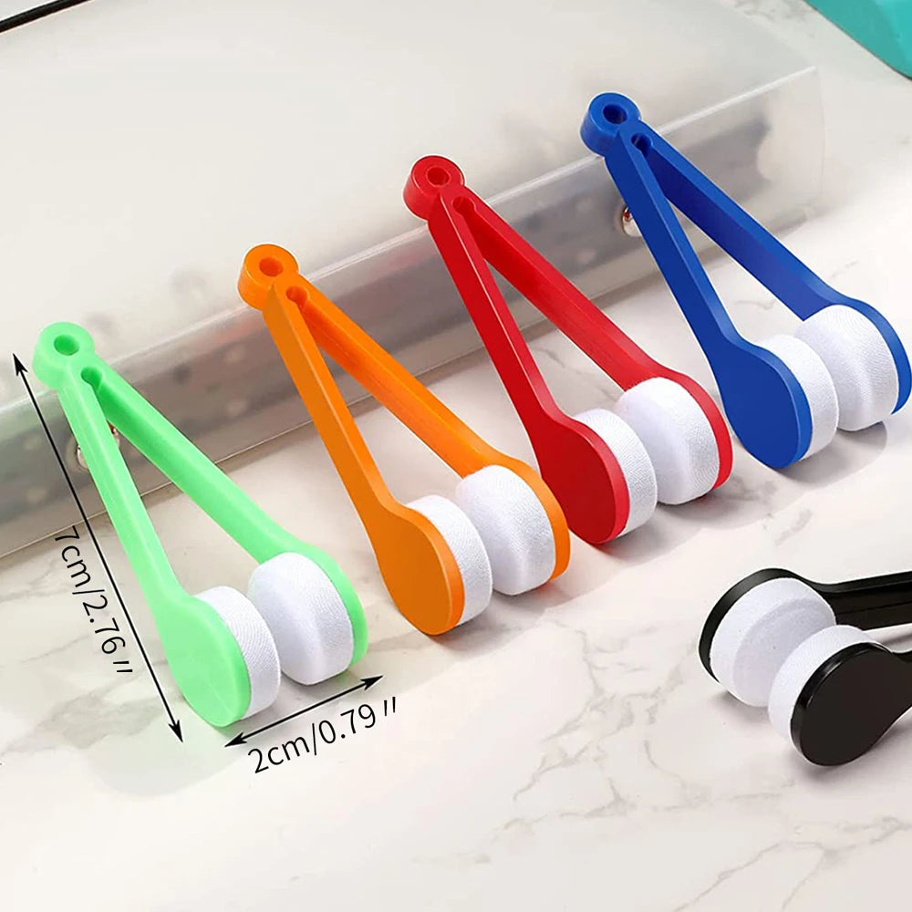 1/2/4Pcs Eyeglass Cleaning Rub Mini Glasses Microfiber Cleaner Sun Glasses Soft Brush Cleaning Clip Color Random Zpaxo