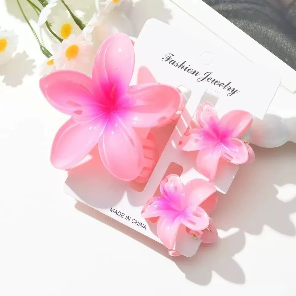 18Pcs Sweet Gradient Egg Flower Hair Clips Acrylic Barrettes Hawaiian Style Hairpins Headwear Summer Zpaxo