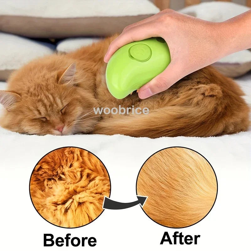 3-in-1 Dog Hair Cat Hair Brush Electric Pet Cleaning Brush Steam Spray Brush Massage Hair Removal Comb Anti Flying Brushes Zpaxo