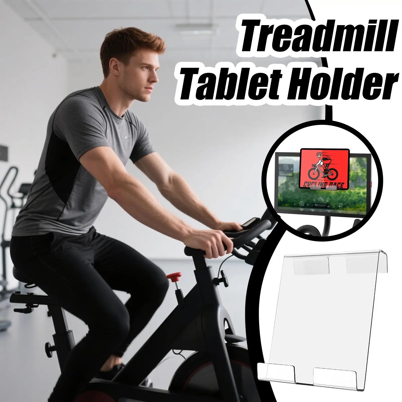 Book Holder Treadmill Clear Acrylic Exercise Bike Phone Stand Home