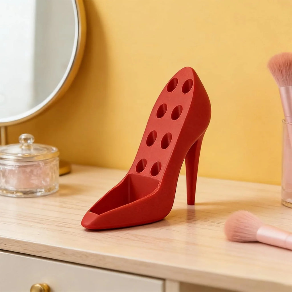 3D Printed Heel Shaped Makeup Brush Holder Beauty Tool Organizer