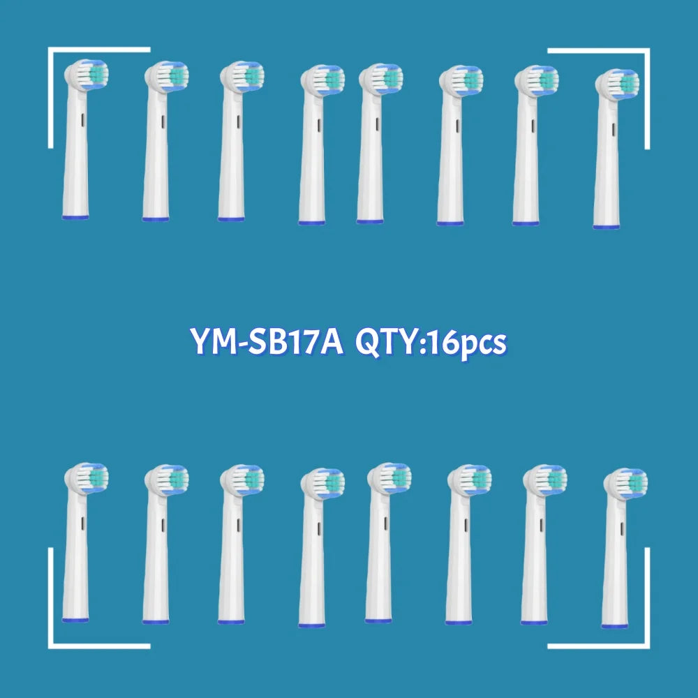 4 16 Electric Toothbrush Head Oral B Sensitive Replacement Brush Zpaxo YM-SB17A-16pcs