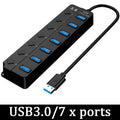 USB 3.0 Hub USB Hub 2.0 Multi USB Splitter Hub USB Cable Multiple Expander For Computer Laptop PC Accessories Usb Adapter Zpaxo 7 Port USB 3.0