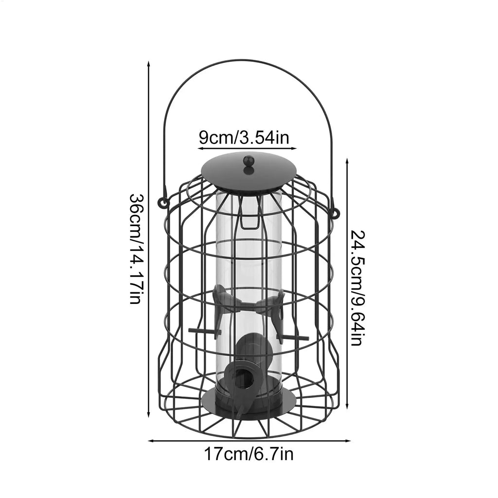 Bird Feeder 4-Port Weatherproof Squirrel Proof Metal Large Bird Feeder Outdoor Hangable for Watching Hummingbird Finch Chickadee Zpaxo