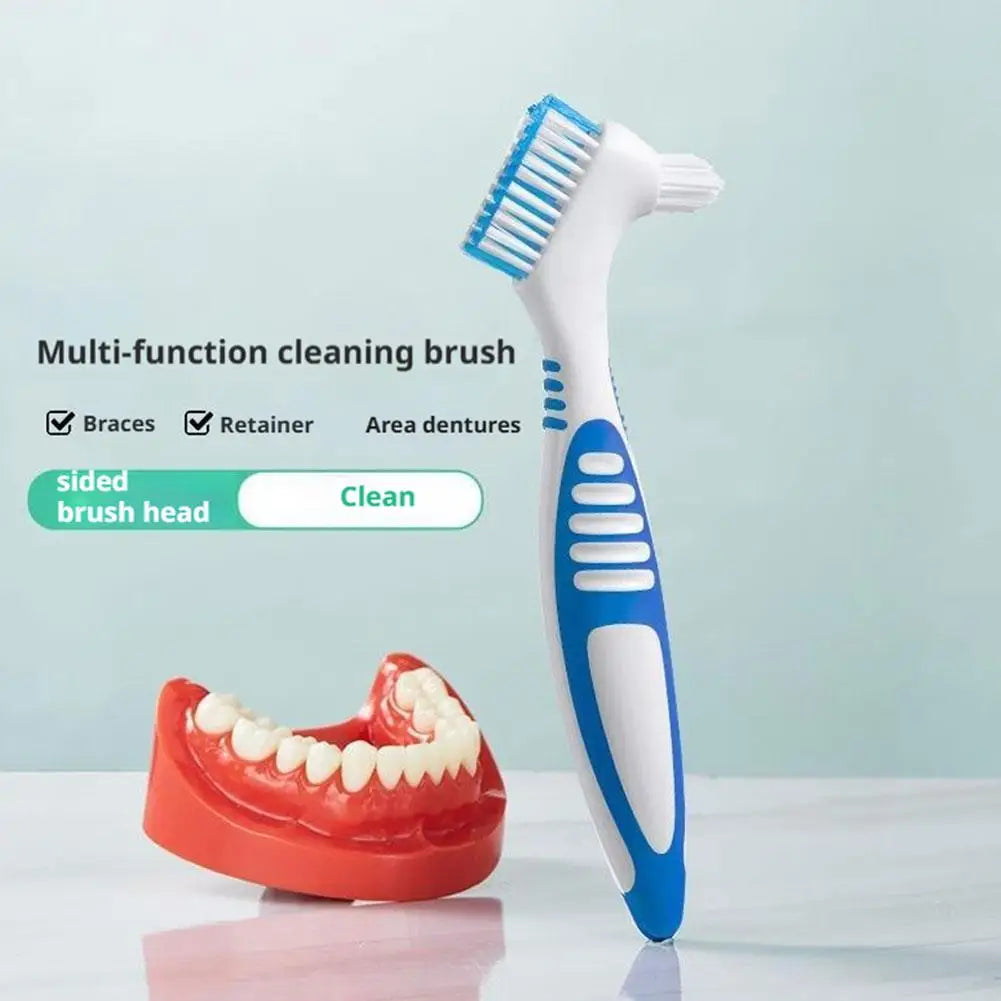 Dual-Head Denture Toothbrush – Portable Braces Oral Cleaner Denture Toothbrush Zpaxo