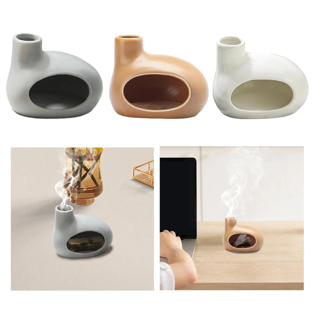 Ceramic Cone Incense Burner & Palo Santo Holder – Ash Catcher Incense Burner Zpaxo