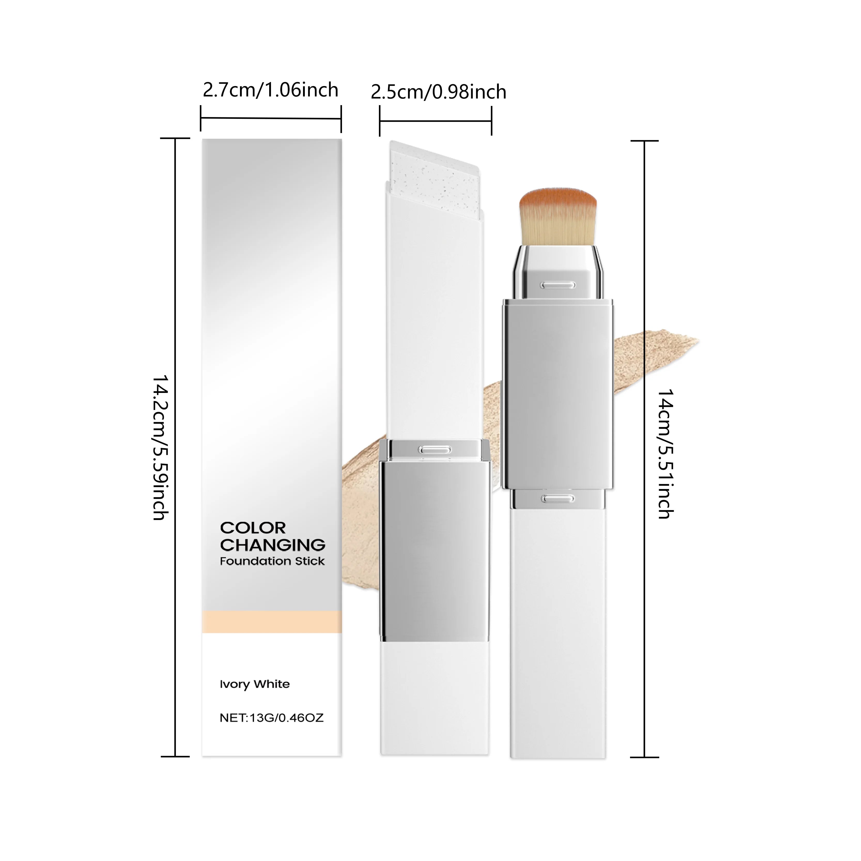 Hoygi 2-in-1 Color-Changing Foundation Stick & Brush Foundation Makeup Stick Zpaxo