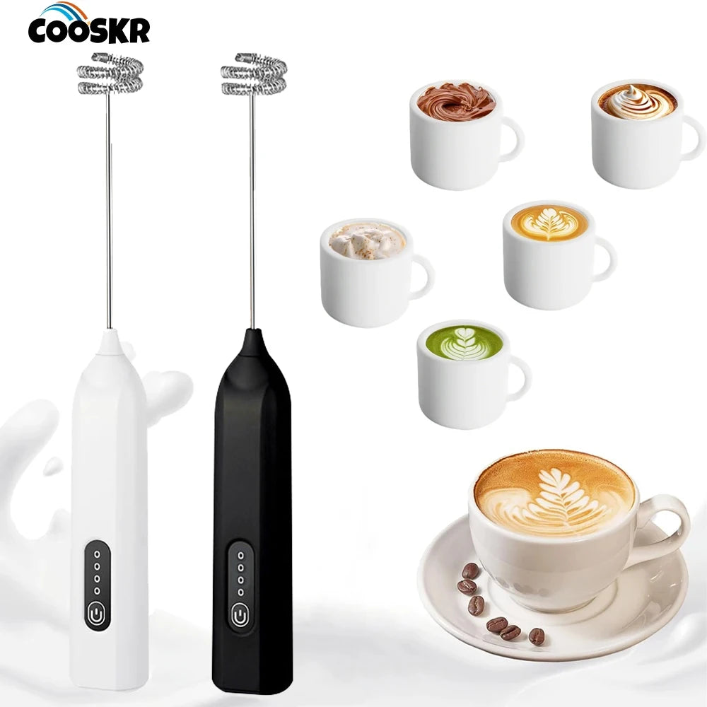Mini Milk Frother Rechargeable Handheld Foamer Electric Blender