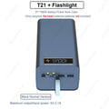 21*18650 Battery Storage Box LED Display 22.5W PD Quick QC3.0 Charge 18650 Battery Power Bank Case Shell 15W Wireless Charging Zpaxo Normal Black