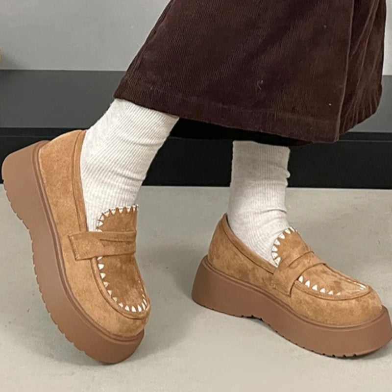 2026 Spring Autumn Women's Vintage Comfortable Wedge Heel Single Zpaxo