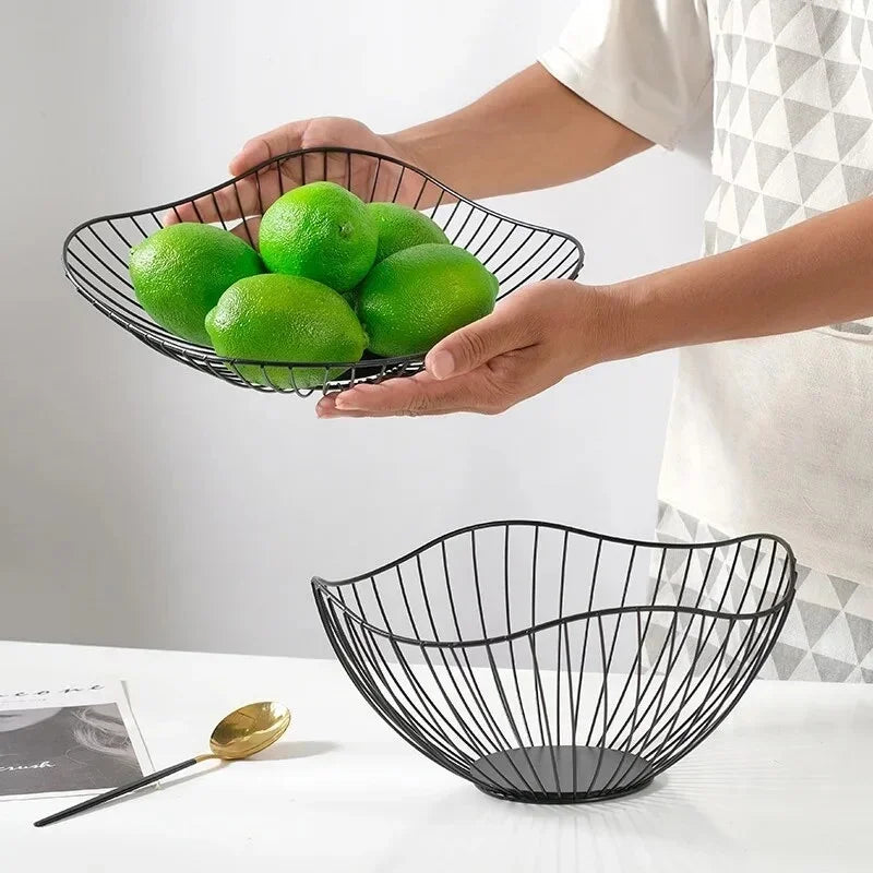 Metal Wire Fruit Basket – Iron Kitchen Storage Bowl Fruit Storage Basket Zpaxo