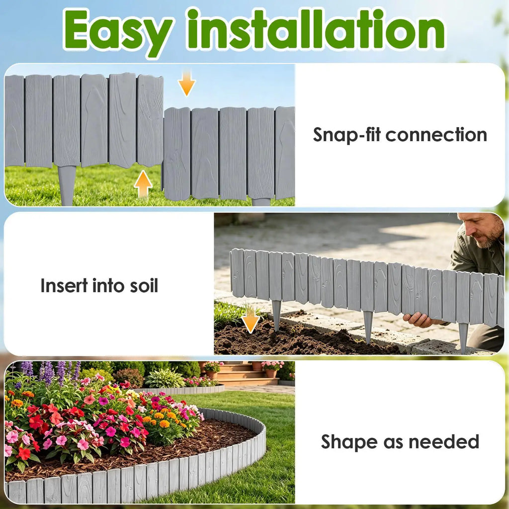 Garden Edging Fence 10 Short Decorative Fencing Landscape Border