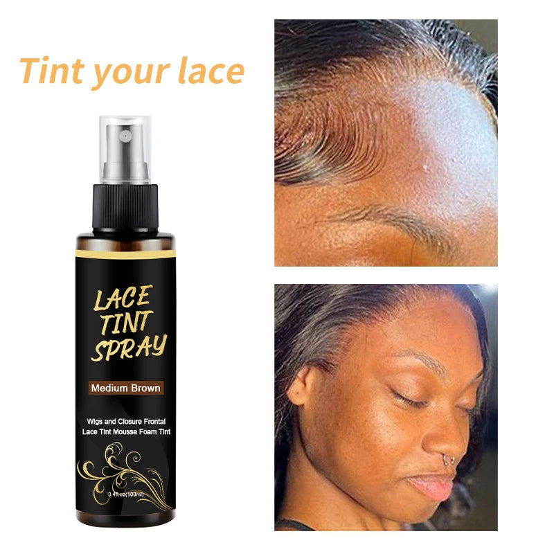 100ml Lace Melting Spray And Lace tint spray For Lace Wigs,Glueless,Natural Finishing Hold Dyed wig care spray for Women & Men Zpaxo