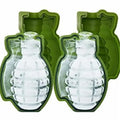 1 2 Sets 3D Grenade Shape Silicone Ice Cube Mold Reusable Easy