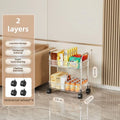 Organizer Bedroom Living Room Office 3 Tier Clear Storage Cart Wheels