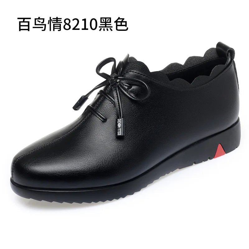 CINESSD 2023 Fashion Lace Leather Platform Pumps Korean Casual Zpaxo