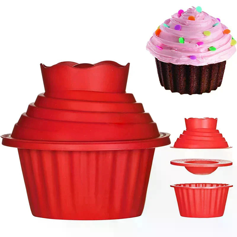 3 PCS Big Top Cupcake Silicone Mould,High Quality Silicone Giant Cupcake Mold,Heat Resistant Bake Tools Baking Maker Zpaxo Default Title