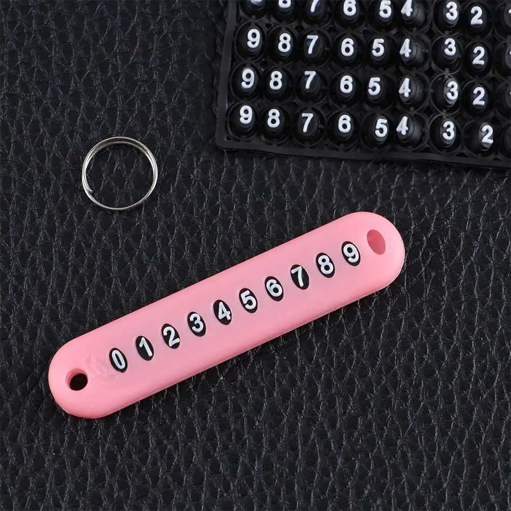 Vehicle Accessories Portable Temporary Parking Anti-lost Key Chain Key Pendant Phone Number Key Ring Phone Number Plate Card Zpaxo