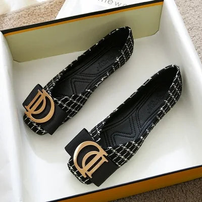 Large Size 44 45 46 Women's Flat Shoes for Women 2023 New Square Toe Luxury Ladies Loafers Women's Shoes Small Size 31 32 33 Zpaxo