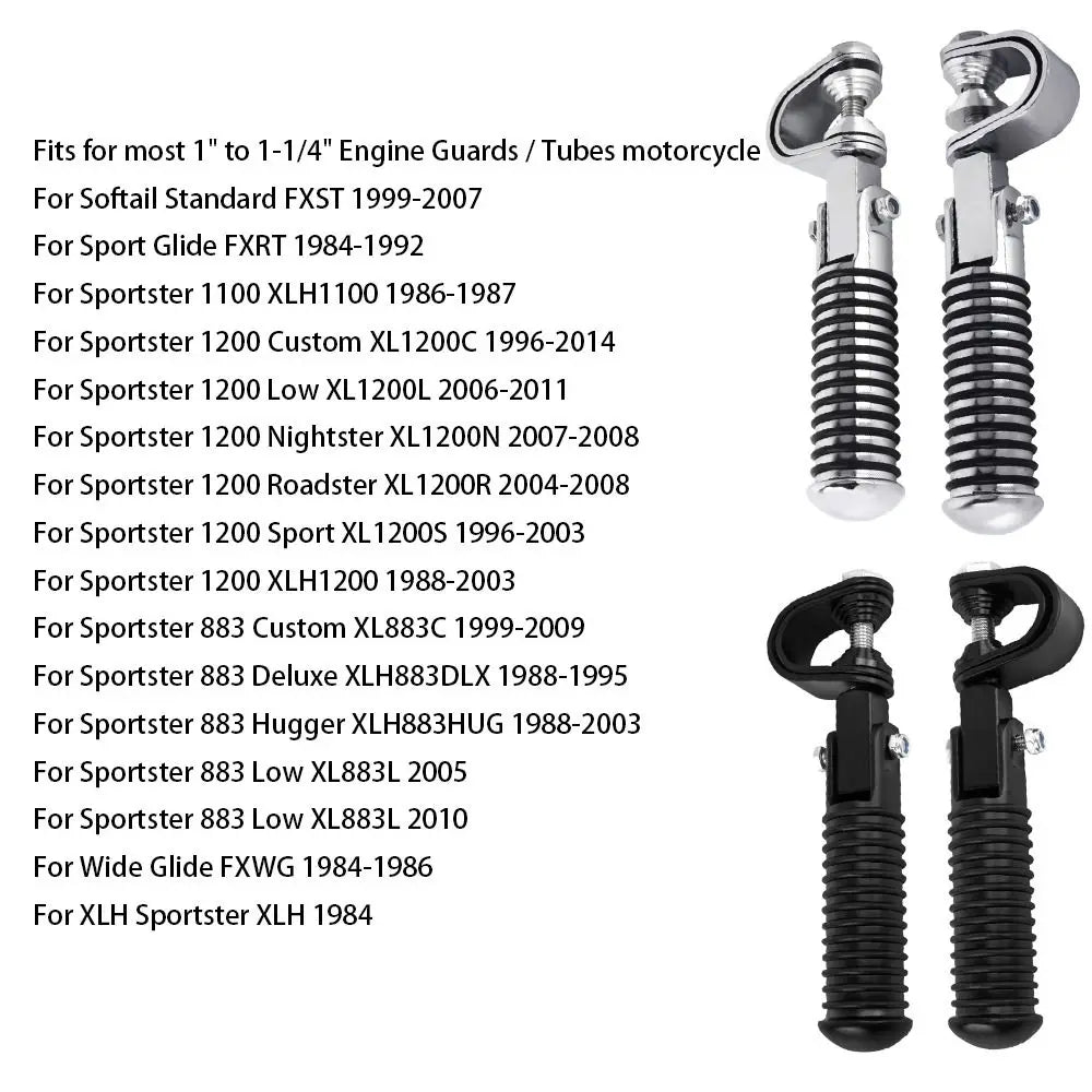 Bumper Guard Universal Motorcycle Foot Pegs Alloy Steel Rubber Zpaxo