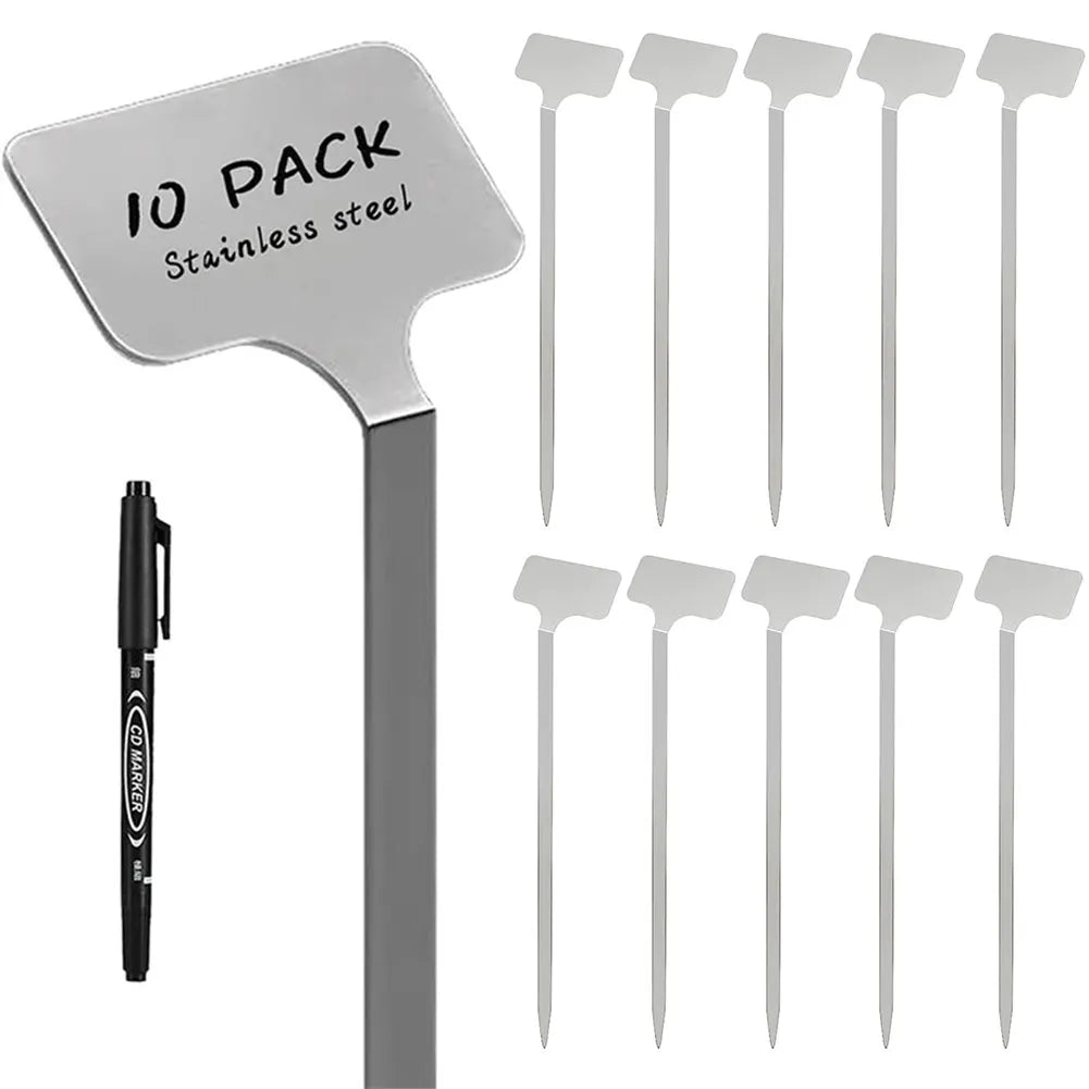 10Pcs Garden Stake Tags Weatherproof Stainless Steel Garden Markers Plant Markers for Plants Vegetables Seedlings Flowers Zpaxo