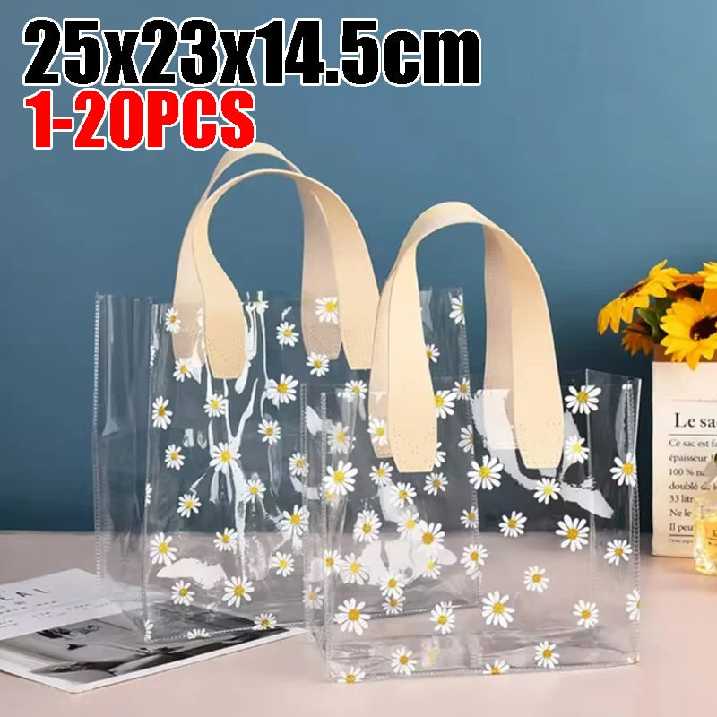 Clear Daisy PVC Tote Bag Women Premium Birthday Box Elegant