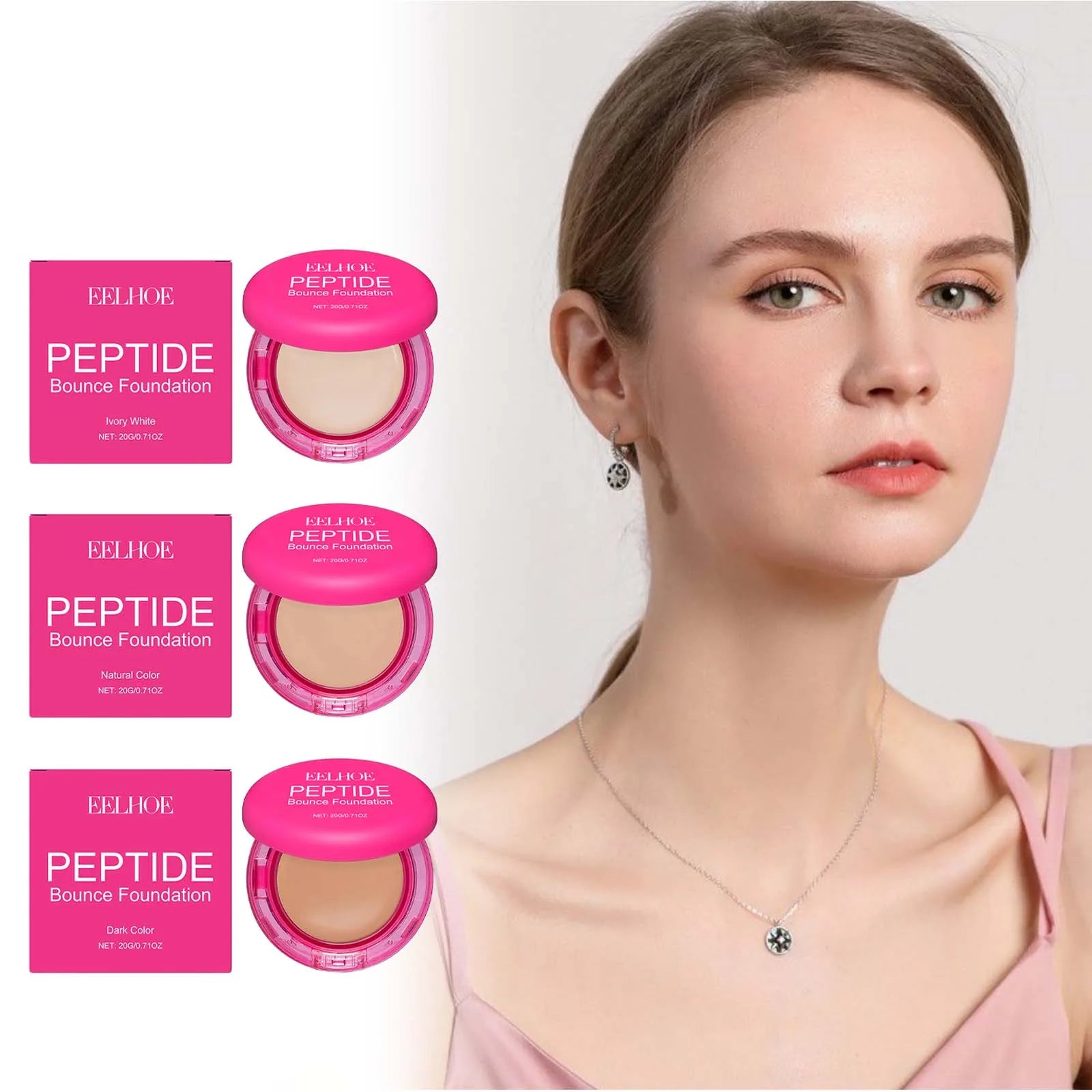 EELHOE Peptide Bounce Balm Foundation Full Coverage Concealer Balm Foundation Zpaxo