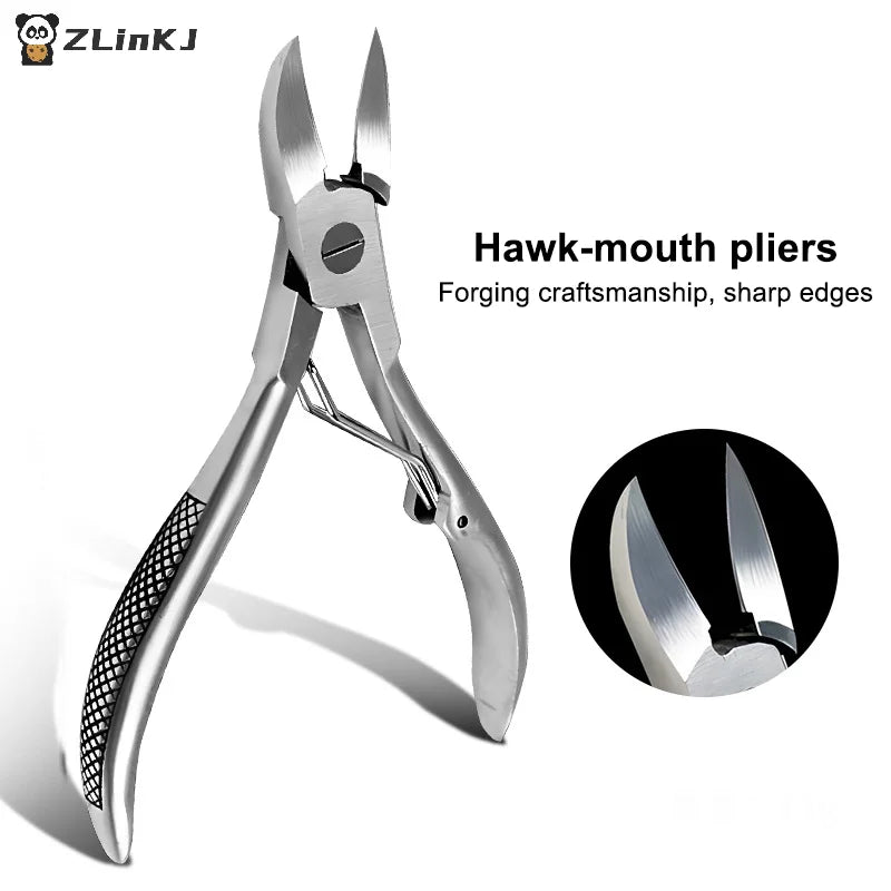 ▶1Pcs Professional Toe Nail Clippers Trimmer Cutters Paronychia Nippers Pedicure Tools Podiatry Stainless Foot Care Tools Zpaxo