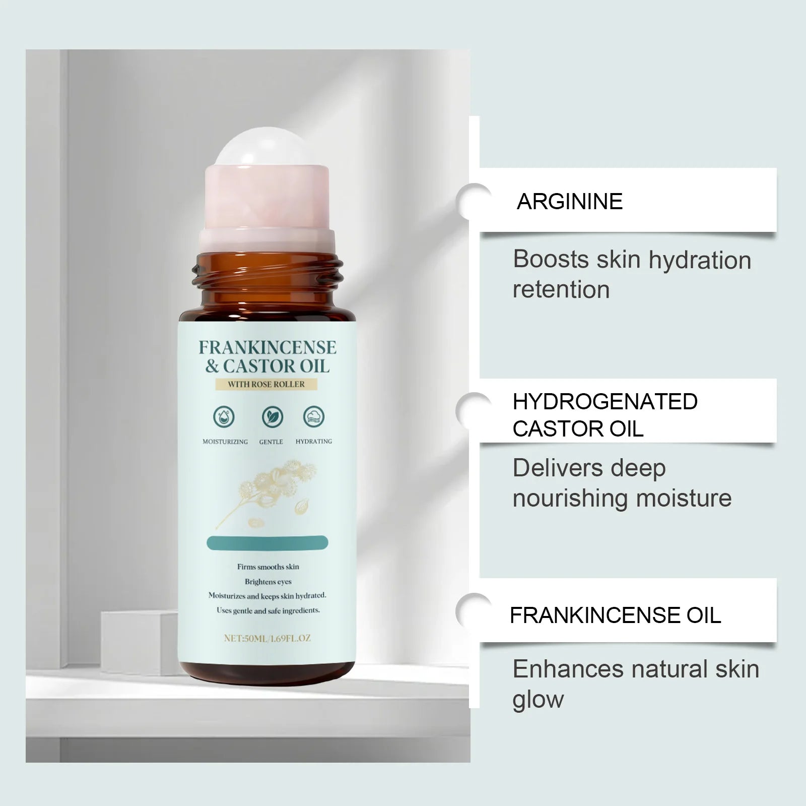 Frankincense Castor Oil Roll-On | Soothing Nourishing Skin Oil Roll-On Body Oil Zpaxo