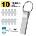 Zsuit 10pcs/lot Metal PenDrive 64GB USB Flash Drive 32G USB 3.0/2.0 Stick 16GB Free Logo Real Capacity Flash Memory Sticks Zpaxo USB 3.0-32GB Silver
