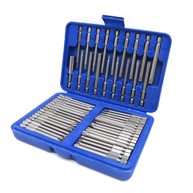 50 Extra Long Reach Bit Security Screwdriver Bits Torx Star Hex
