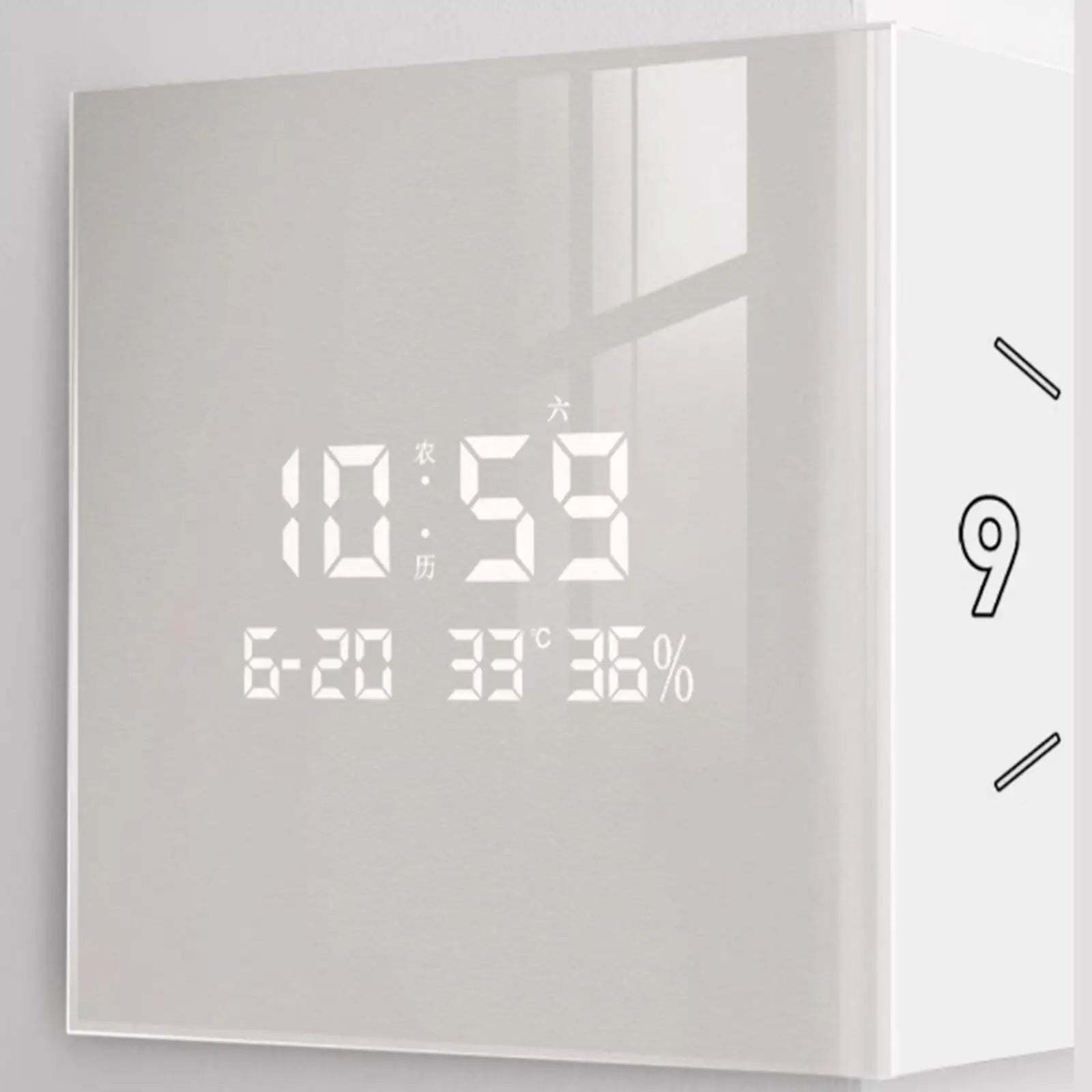 Double-sided Corner Clock Modern Minimalist Calendar Electronic Night Zpaxo