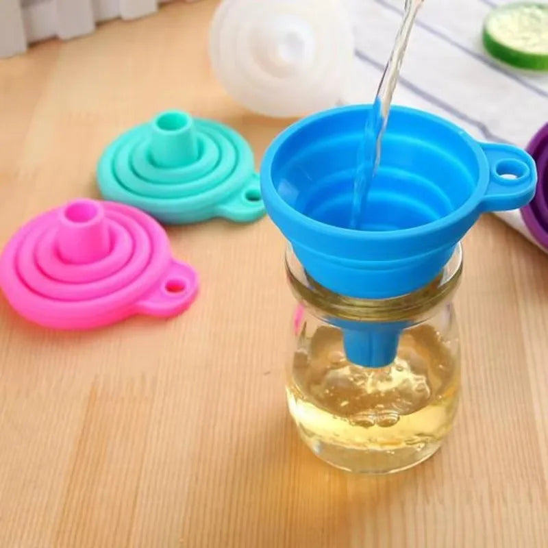 Foldable Silicone Funnel – Portable for Fuel, Oil & Kitchen