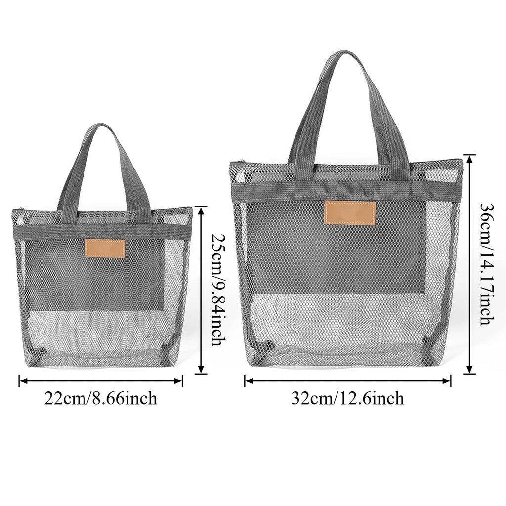 Mesh Shower Caddy Bag with Zipper – Quick-Dry Gym & Beach Bag